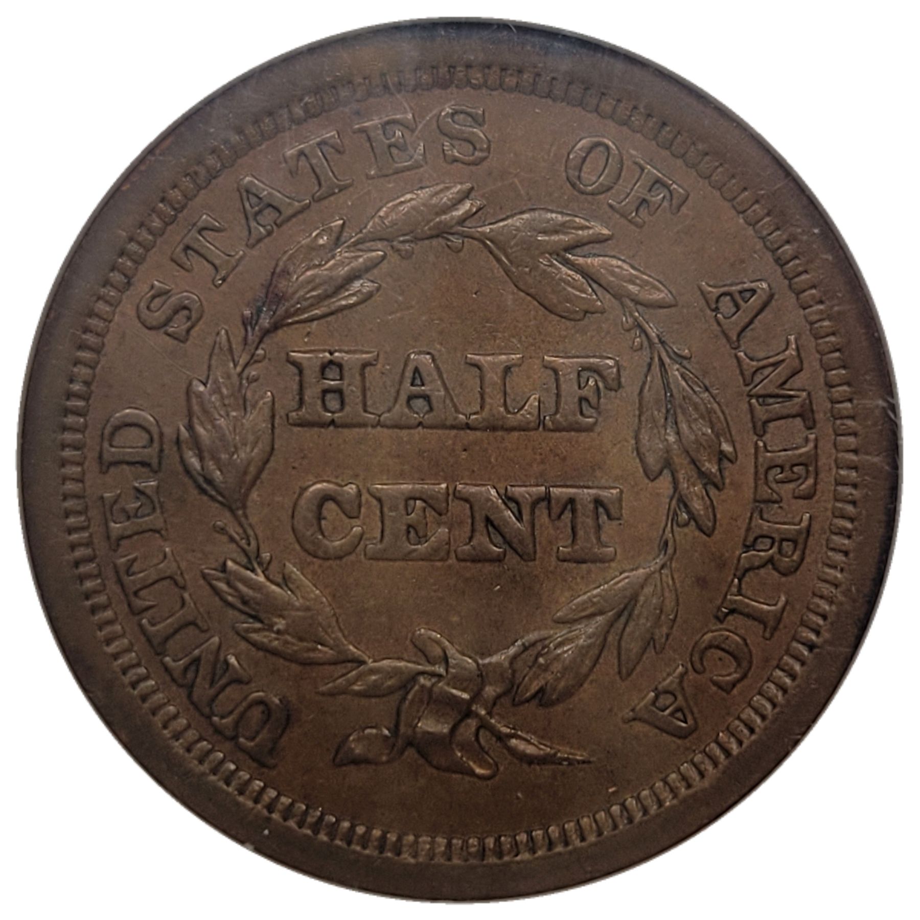 1851-1/2c--Braided-Hair-Half-Cent-#3